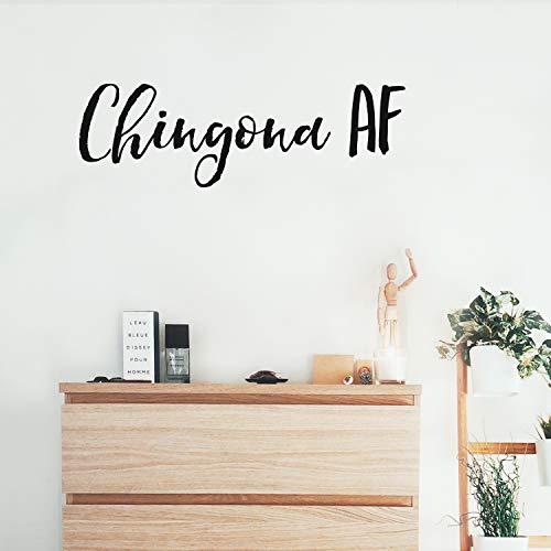 Vinyl Wall Art Decal - Chingona AF - 10" x 31.5" - Trendy Cool Sarcastic Joke Funny Adult Spanish Chic Quote Sticker for Office Business Boutique Beauty Salon Store Coffee Shop Bedroom Decor (Black)