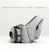 Tushbaby Hip Carrier for Babies & Toddlers (Grey) - Safety-Certified, Machine Washable Child Waist Seat for One Hand Support with Multi-Pocket Storage, 23”- 44” Waist, Holds Kids 0-3 yrs up to 45lbs - Image 3