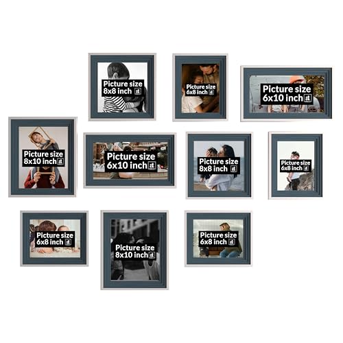 Image of Art Street Pink Wall Photo Frame Collage Set for Living Room Decor | Multi Picture Frames Gallery Wall Set for Family Photos | Wooden Wall Hanging Frames for Bedroom, Hallway, Home Decoration