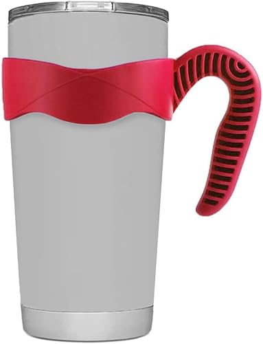 Miniatura 5 de 2 piezas de mango de vaso rojo de 20 onzas, soporte para vaso compatible con Ozark Trail, YETI, RTIC, taza de viaje, SIC, Rambler