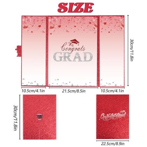 Image of Crenics Red Graduation Decorations Class of 2026, Creative Graduation Guest Sign in Book Alternative, Congrats Grad Signature Book 18 inch x 12 inch, Awesome Graduation Gift or Keepsake