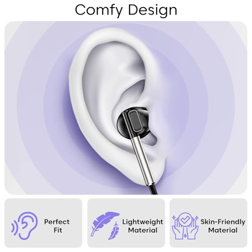 Image of Sounce HyperC Type-C Wired Earphones with Enhanced 14.2mm Dynamic Driver Deep Bass HD Microphone Ergonomic Earbuds Design TPE Anti-Tangle Cable Smart In-Line Controls for Music Calls Gaming Pro(Black)