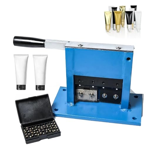 LMYYDES Tube Sealing Machine Pipe Tail Sealer with Date Letter Coder Printer Marker, Tube Crimping Sealing Machine, Width Max 56mm Toothpaste Cosmetic Cream Packing,withCodePrinter