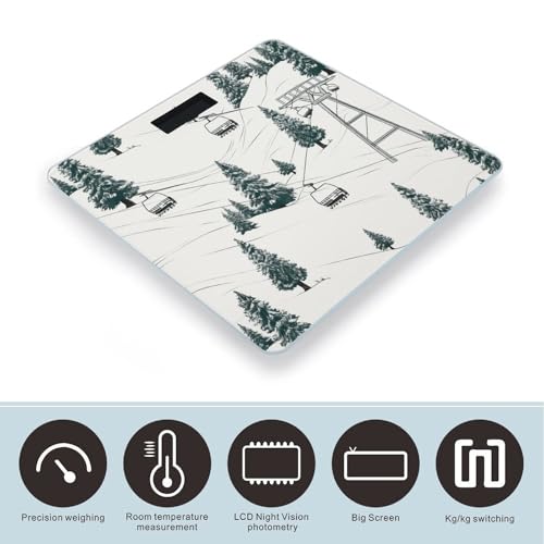Báscula digital para baño con vidrio templado y pantalla LCD miniatura 3