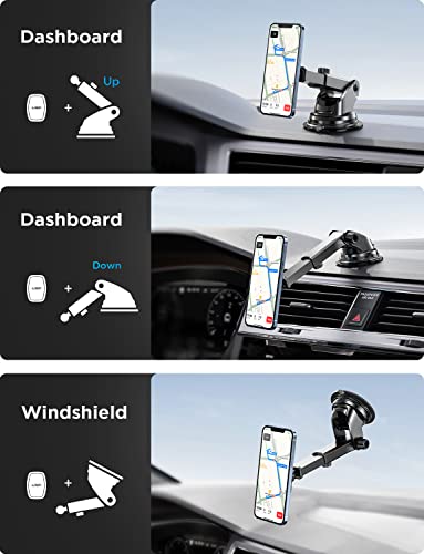 Lisen Magnetic Phone Holder For Car Mount Universal Dashboard Windshield Magnet Car Phone Holder Mount Industrial-Strength Suction Cup Car Magnet Phone Mount For Cell Phone & All Tablets (Black) #TOP6