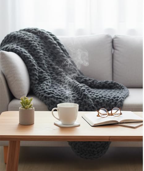 Image of ProKart Premium Blankie Wool, Plush & Cuddly, Chenille Yarn Supersoft Hand Knitting Wool Ball | Blanket Thick /Mottu Yarn Ball Suitable for Hand Knitting and Crocheting for Baby, Adult, Sweaters, caps, Throws, Home Furnishing, Scarves, Blankets (Black-BLK022, 100gms x 1 Pack)
