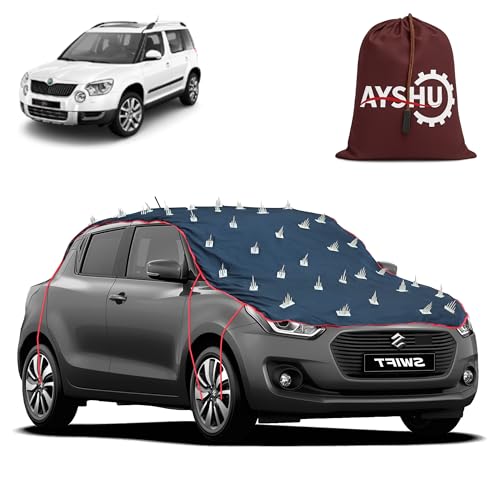 Image of AYSHU Water-Resistant Spike Car Cover for Skoda Yeti - Protects from Dogs, Monkeys, Dust, Sunlight & UV - Full Roof Universal Fit