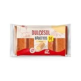 Dulcesol - Bracitos de Azúcar - Bizcochos Enrollados Rellenos de Crema con Cobertura de Azúcar, Elaborados con Huevos de Gallinas Sueltas, Pack de 4 Unidades en Envases Individuales - Bolsa 180g