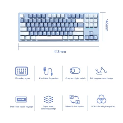 X87 Teclado Mecânico RGB Com Fio 87 Teclas De Jogo Hot-Swappable 11 Efeitos De Luz Teclados PBT Para