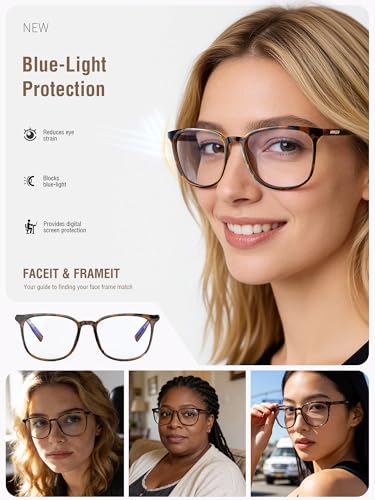 Image of Blue Light Glasses for Woman Men, Womens Blue Light Blocking Glasses Computer Glasses Anti Eyestrain