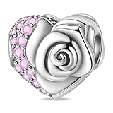 HUIPOJUE Women's Heart Bead Charms Fit Pandora Bracelets Mother's Day, Valentine's Day Jewelry Gift
