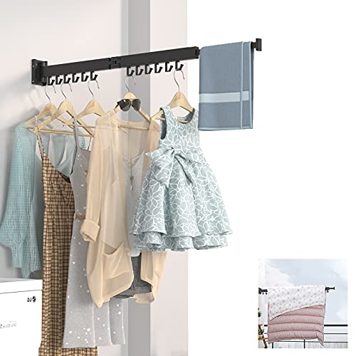 PLKO Retractable Clothes Drying Rack,Wall Mounted Clothes Hangers，Space Saver Laundry...