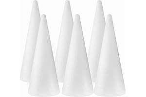 White Polystyrene Cone Shaped Foam (6-Pack)