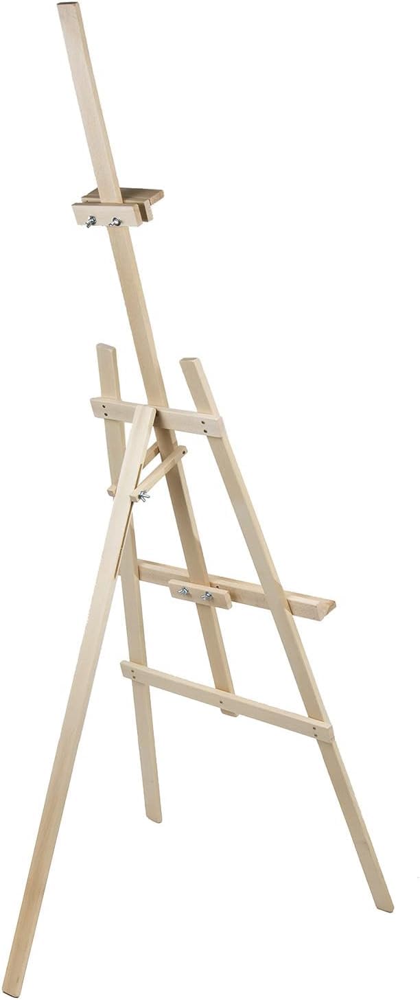 Chevalet en Bois Réglable pour Peinture – Idéal pour Artistes, en Hêtre Robuste et Durable, Hauteur Ajustable pour Confort Optimal (Bois, 2-180 cm)