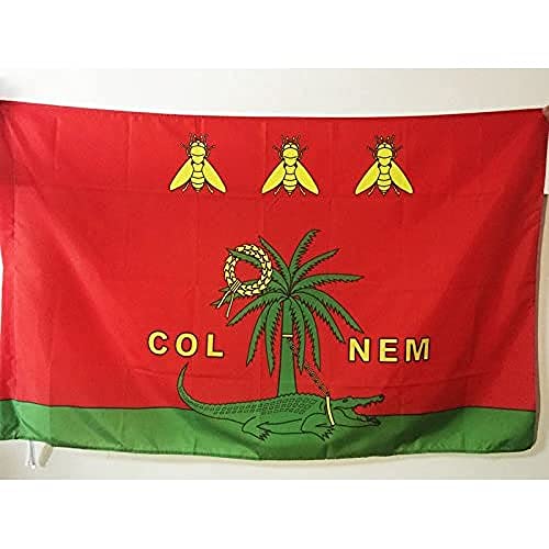 AZ FLAG, City of Nîmes Colnem Flag, 2x3 Ft, roman Crocodile Banner with Sleeve, 100% Polyester, Fade Resistant, Vivid Colors