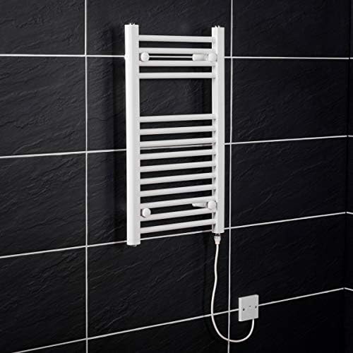 Warmehaus Electric Bathroom Heated Towel Rail Warmer Radiator White