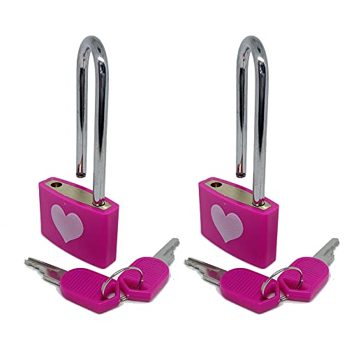 WANLIAN 2PCS Padlocks, 1.25 Inch Wide, 0.13 Inch Lock Bar Diameter, Long Handle Door Locks