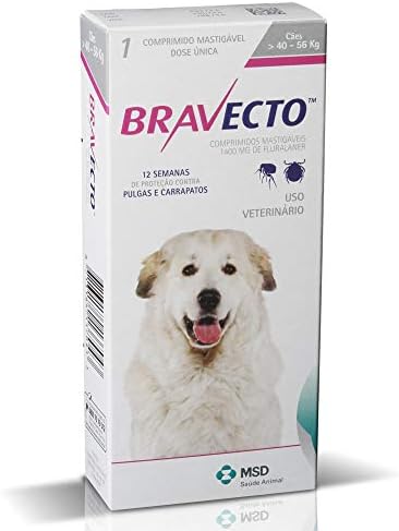 Antipulga Carrapato Bravecto 1400 Mg Cães De 40 Kg A 56 Kg
