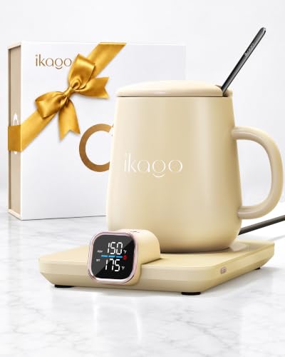 Coffee Cup Warmer & IKAGO Mug Set, 1℉ Precise...