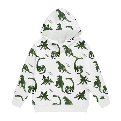Sweat-shirt à capuche enfant imprimé dinosaure automne hiver
