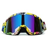 LMAVAG Occhiali da moto da cross per giovani ATV occhiali da moto per uomini donne adulti giovani bambini motocross equitazione occhiali MX UV400 anti-graffio antipolvere antivento (lenti colorate)