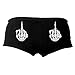 Hot Leathers PTB7061 Black, XL Skeleton Middle Finger Ladies Boy Shorts (Black, X-Large)