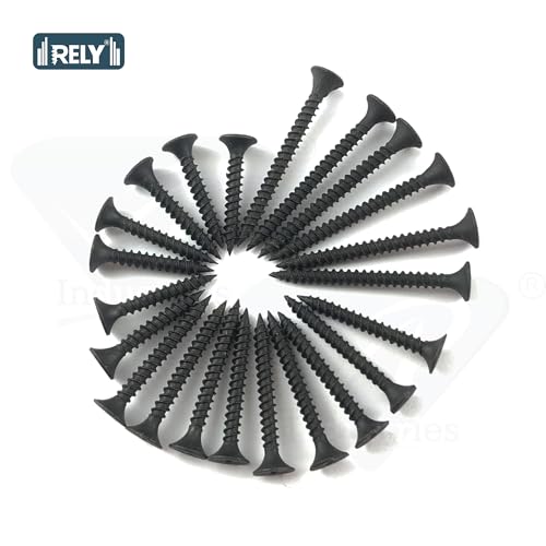 Image of Rely⇒VP INDUSTRIES (Pcs-100) No.6x19 mm Drywall Gypsum Screws - Sharp Point Self-Tapping Carbon Steel for Wood, Gypsum Board, Plywood, Plasterboard, Furniture & Cabinets