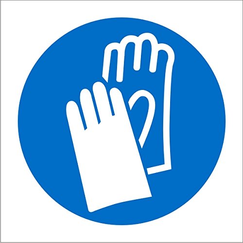 Mandatory Sign Gloves Adhesive Plastic 15 x 15 cm