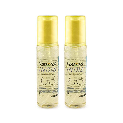 Image of AUGEN by VisionsIndia Premium Spectacles, Sunglasses, Laptop, PC, Camera Lens Cleaning Gel Spray Kit with Premium Microfiber Cloth (Lemon Grass, 200ml)