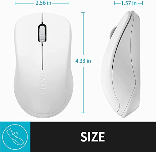 Rapoo Wireless Mouse, Computer Mouse 3 Buttons Silent Cordless Mouse Wireless Optical Mice With Usb Nano Receiver, 2.4G Portable Ergonomic Wireless Mouse For Laptop/Windows/Mac/Office Pc #TOP6