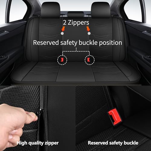 Image of HChengkikz Car Seat Cover, Breathable and Sporty (Black)