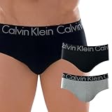 Kit 02 Cuecas Calvin Klein CK Brief Cotton | 1 Cinza Claro - 1 Preto | GG