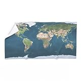 CafePress World Map 30'x60' Absorbent Cotton Back, Soft Beach, Pool Towel