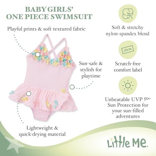 Little Me Baby Girl's UPF 50+ Sun Protection One Piece Swimsuit4