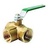 NIGO Industrial Co. 180SS Series 3-Way (L-Port) Forged Brass Ball Valve, Lever Handle, NPT Female, Full Port 400WOG, (Available 1/4