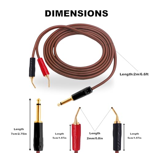 Câble adaptateur audio ampli vers caisson de basses jack banane