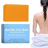 Bacne Out Bar Soap, 2026 neue Körper-Akne-Reinigungsseife mit Kurkuma, Vitamin C und Alpha-, sanfte, körperaufhellende Seifen, reduziert Akne, glatte Haut
