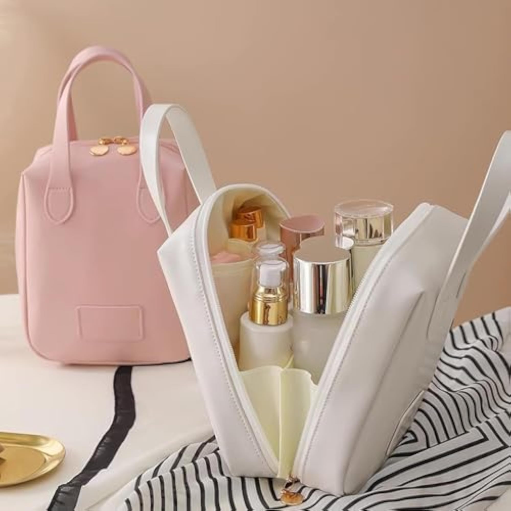 Large Capacity Leather Cosmetic Bag for Women