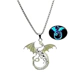 Dragon Necklace Glow in the Dark Dragon Wyvern Amulet Sweater Chain Necklace for Men Women Halloween Protection Jewelry Birthday Gift