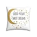 Fodera per Cuscino Luna Stelle Buona Notte Sogni d'oro Federa Cuscino Doux Home Decor Personnalisé Federe Cuscini per Divano Auto Letto 45X45Cm