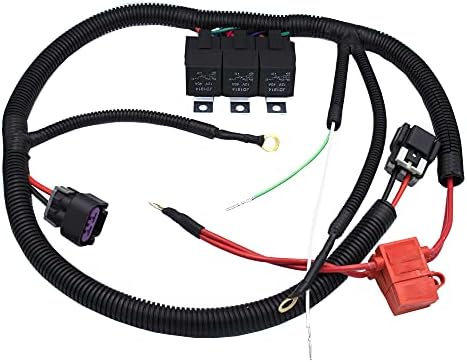 Woopeey Electric Dual Fan Upgrade Wiring Harness Fit for GM 1999–2006 ECU Control Electric Cooling Fan Wire Harness Kit Replace OE # 7L5533A226T