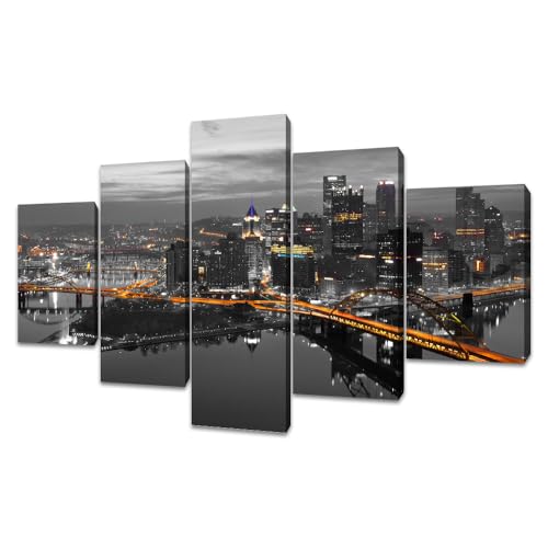 Tableau de Pittsburgh en noir et blanc décoration murale de luxe