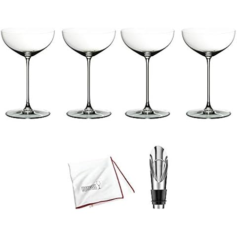 Riedel Veritas Martini Glass Set with Wine Pourer Cover