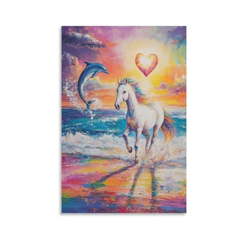 Pintura poster de caballo en lienzo de 50x75cm para cubrir paredes vacias