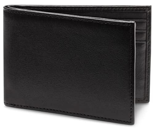 Bosca Men’s Wallet, Nappa Vitello Leather Small Bifold Wallet, Black
