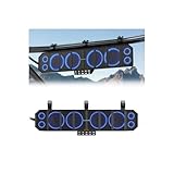 GoHawk UTV Sound Bar 25' 8-Speaker Bluetooth Golf Cart Sound Bar, Waterproof ATV & Golf Cart Speakers with RGB Lighting, SxS Soundbar Compatible with Polaris RZR Can-Am w/FM Radio 1.5'-2.25' Roll Bar