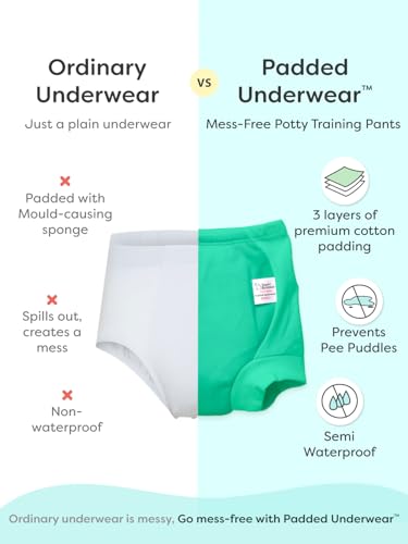 Image of superbottoms Padded Underwear for Babies & Toddlers, 3 Layers of Premium Cotton & DryFeel Layer, Ideal for Diaper-Free Time & Mess-Free Potty Training Pants, Pack of 2