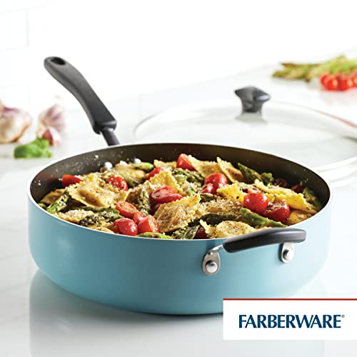 Farberware Cookstart DiamondMax Nonstick Jumbo Cooker with Lid and Helper Handle, Dishwasher Safe, 6 Quart - Aqua - image 2
