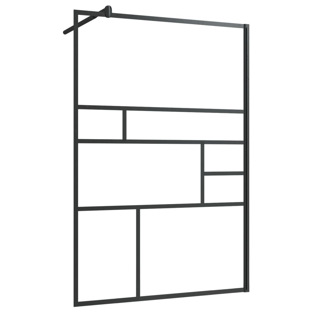 Regulowana ścianka prysznicowa z aluminiową ramą do kabiny prysznicowej, szkło bezpieczne ESG 5 mm, 115 x 195 cm, przezroczyste szkło, łatwe do czyszczenia