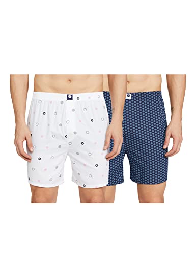 Image of Amazon Brand - Symbol Men's Cotton AOP Pattern Mix Boxer Shorts (Pack of 2)
